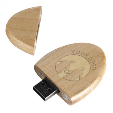 Ekologiczny pendrive z drewna - nadruk logo