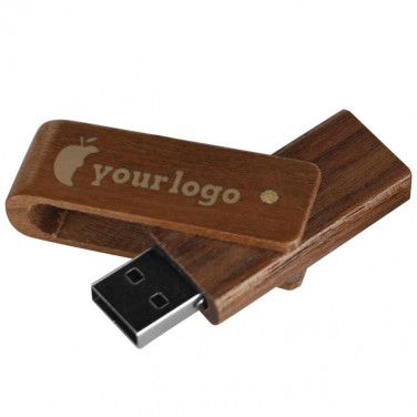 Pendrive drewniany z grawerowanym logo